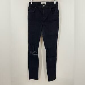 Reformation Black 27x29 high and‎ skinny Jean 0510 faded black destroyed